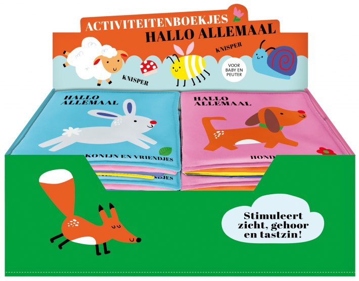 Display Hallo allemaal activiteitenboekjes 2 x 5 ex.