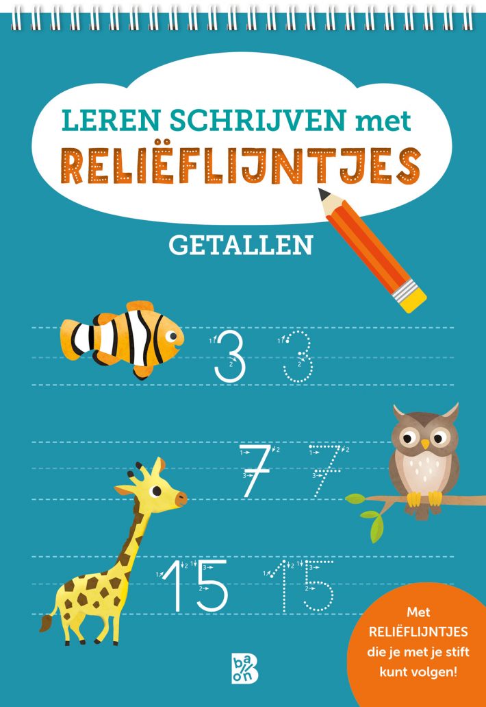 Leren schrijven met reliëflijntjes: Getallen