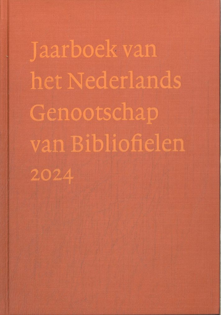 Jaarboek van het Nederlands Genootschap van Bibliofielen 2024
