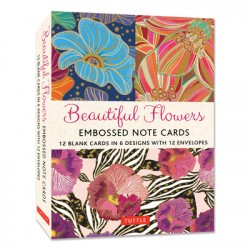 Beautiful flowers, 12 embossed notecards