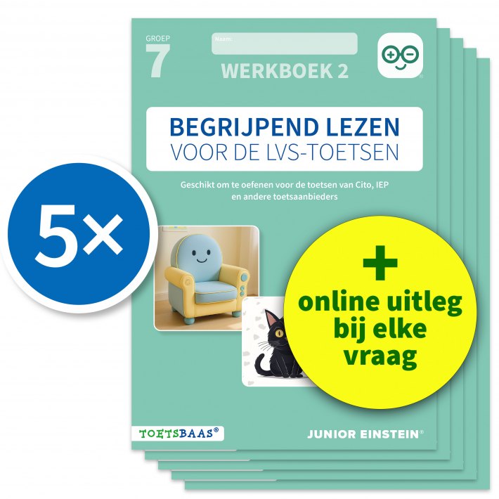 Begrijpend lezen voor de LVS-toetsen - Groep 7 - Werkboek 2 + Online video-uitleg (set van 5)