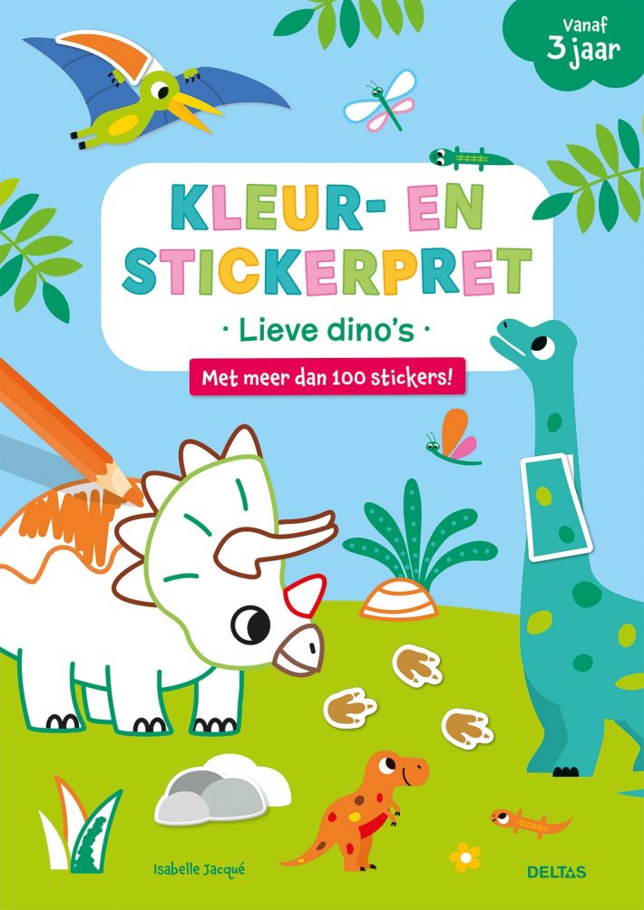 Kleur- en stickerpret - Lieve dino's (vanaf 3 jaar)