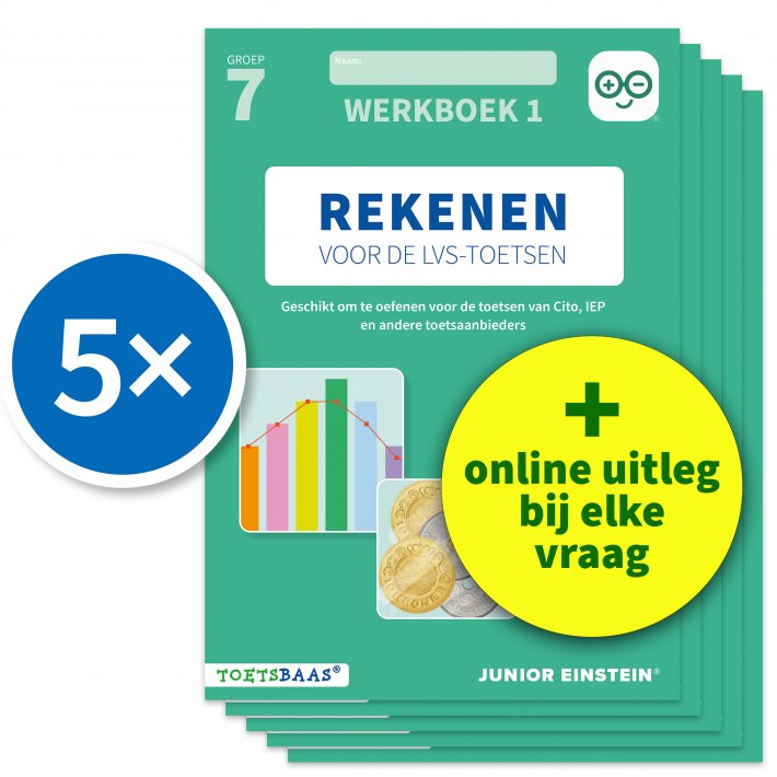 Rekenen voor de LVS-toetsen - Groep 7 - Werkboek 1 - Set van 5