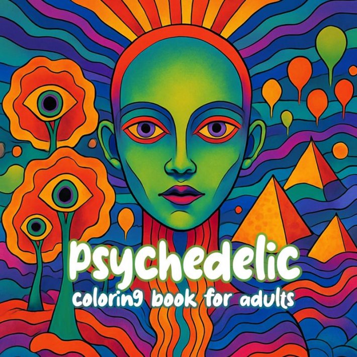 Psychedelic coloring book for adults