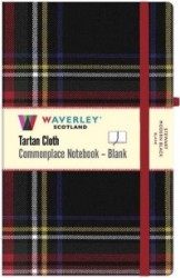 Stewart Modern Black Tartan Hardback Blank Notebook: Large 21cm x 13cm