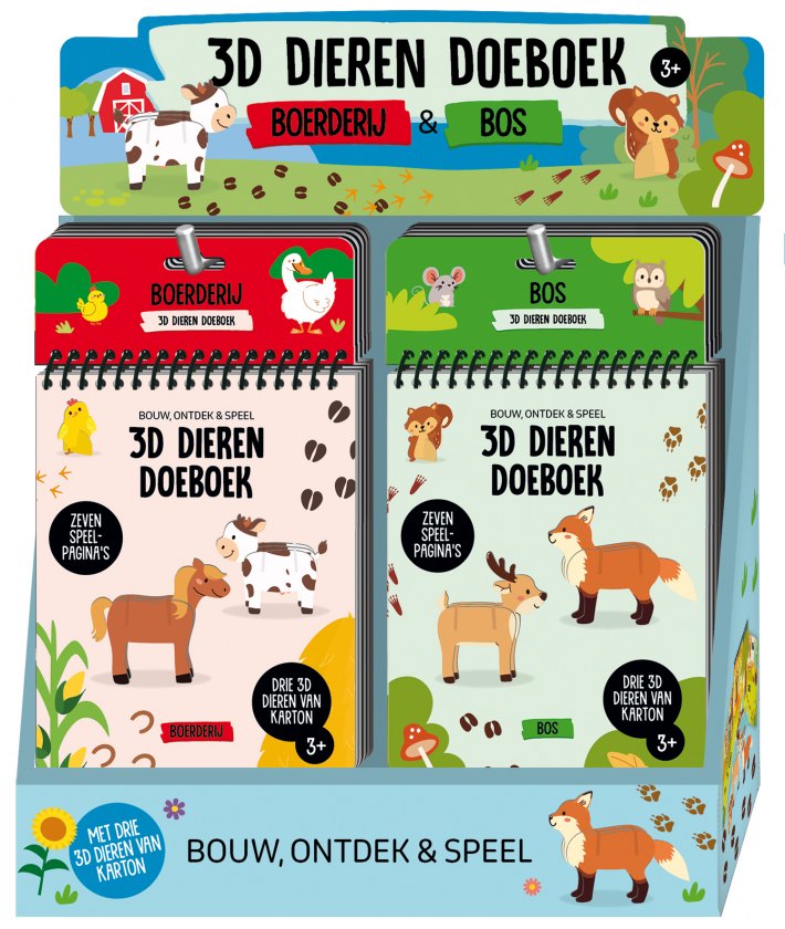 Display 3D dieren doeboek 2 x 6 ex.