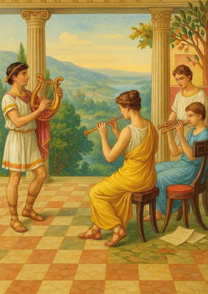 Griekse werkwoorden met hun verwanten in beeld