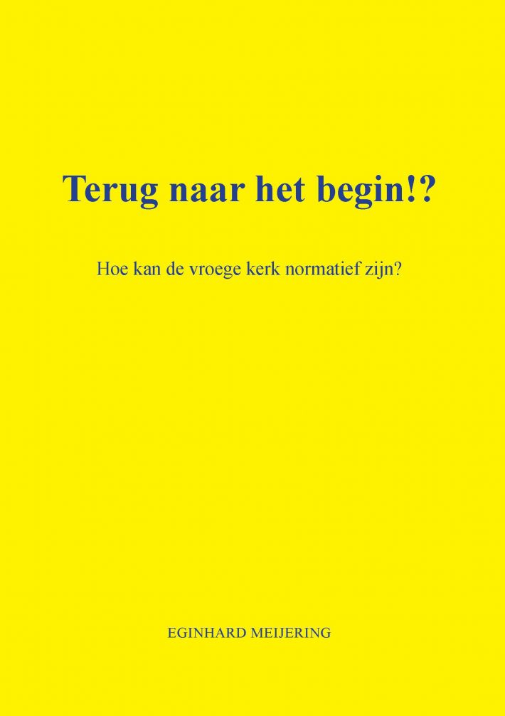 Terug naar het begin!? Terug naar het begin!?