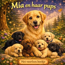 Het voorlees boekje, Mia en haar pups.