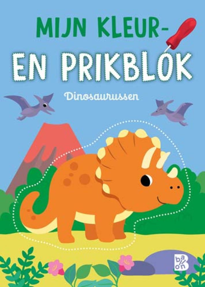 Mijn kleur- en prikblok: Dinosaurussen