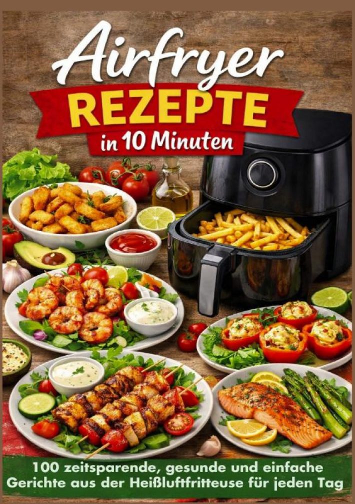 Airfryer Rezepte in 10 Minuten: 100 zeitsparende, gesunde und einfache Gerichte aus der Heißluftfritteuse für jeden Tag
