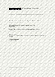 Footprint 37 Architectural Theories, their Performance, Quality and Effect: An Appraisal