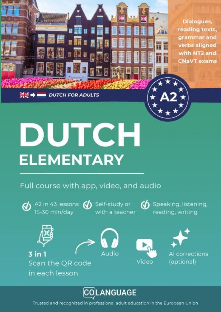 Dutch A2 elementary: full course with app, video, and audio