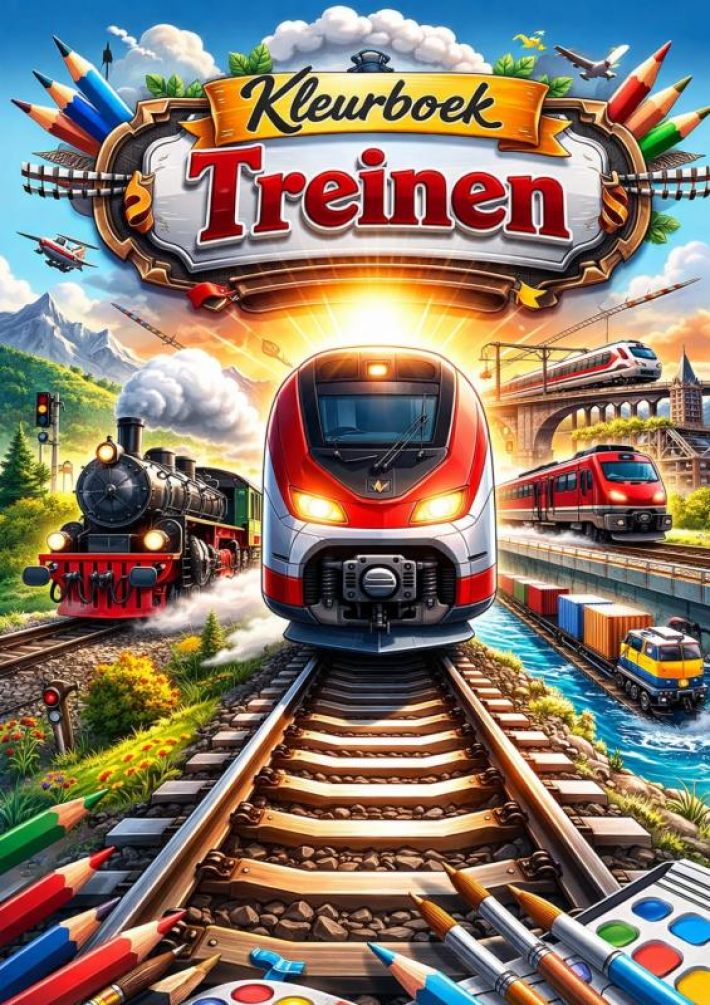 Kleurboek, Treinen.