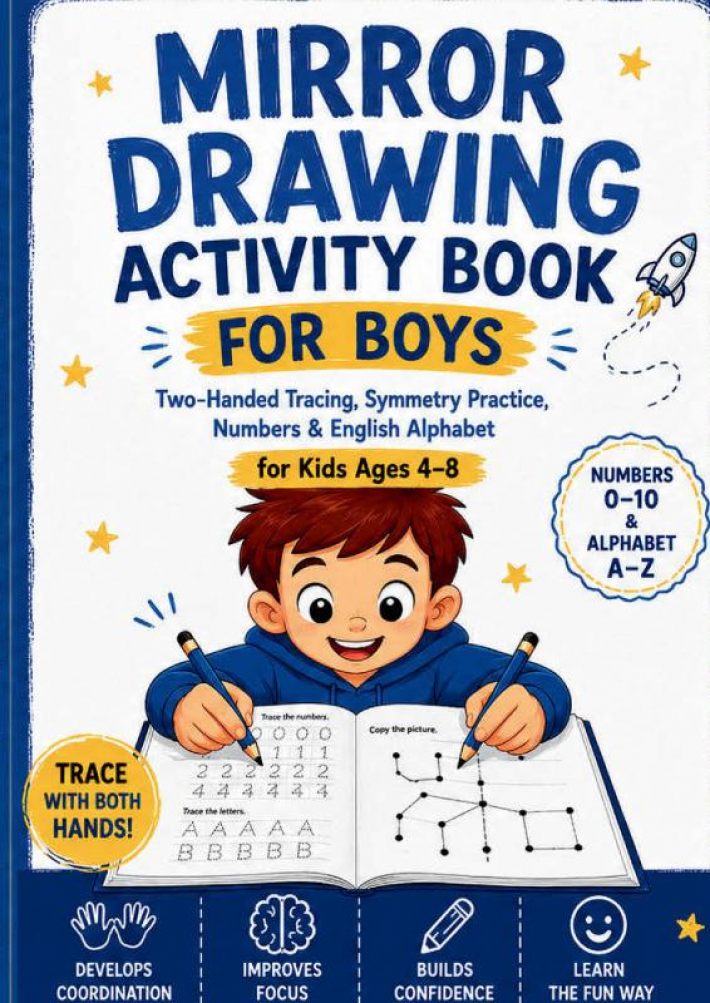 Mirror Drawing Activity Book for Boys
