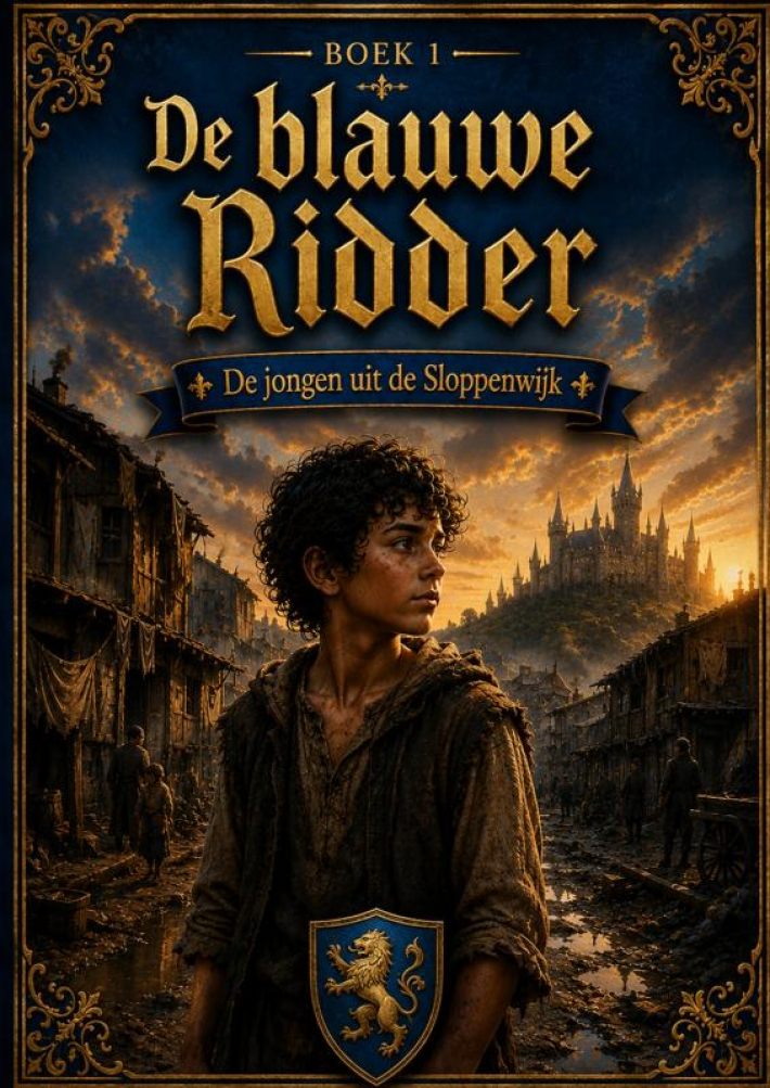 Boek 1, De blauwe Ridder - De jongen uit de Sloppenwijk. Boek 1, De blauwe Ridder - De jongen uit de Sloppenwijk.