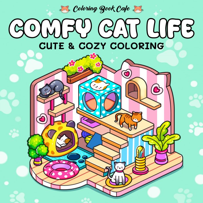 Comfy Cat Life (English) - Coloring Book Cafe