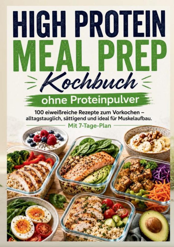 High Protein Meal Prep Kochbuch ohne Proteinpulver : 100 eiweißreiche Rezepte zum Vorkochen High Protein Meal Prep Kochbuch ohne Proteinpulver : 100 eiweißreiche Rezepte zum Vorkochen