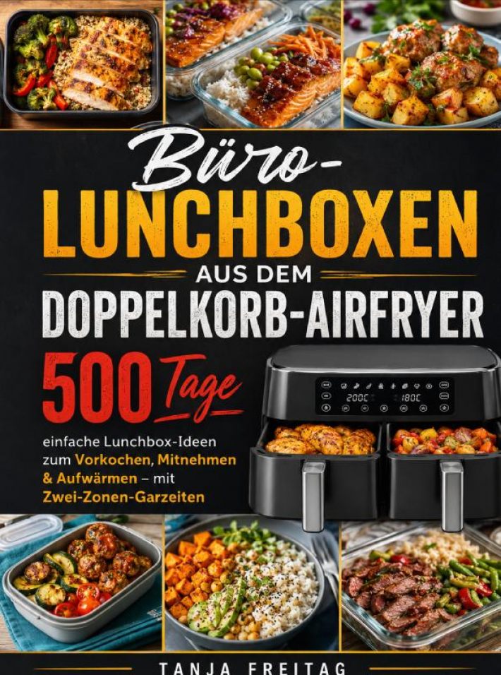 Büro-Lunchboxen aus dem Doppelkorb-Airfryer Büro-Lunchboxen aus dem Doppelkorb-Airfryer