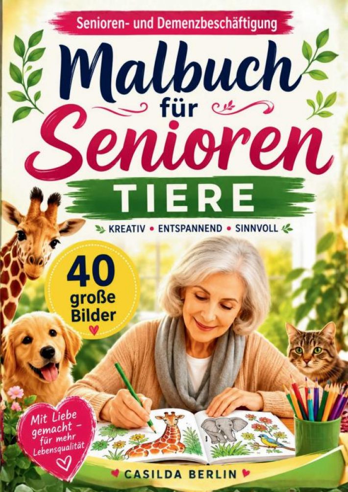 Malbuch für Senioren Tiere - Senioren- und Demenzbeschäftigung