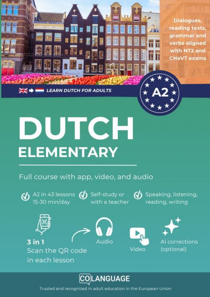 Dutch A2 elementary: full course with app, video, and audio