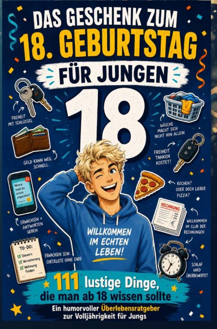 DAS GESCHENK ZUM 18. GEBURTSTAG FÜR JUNGS: 111 lustige Dinge, die man ab 18 wissen sollte DAS GESCHENK ZUM 18. GEBURTSTAG FÜR JUNGS: 111 lustige Dinge, die man ab 18 wissen sollte