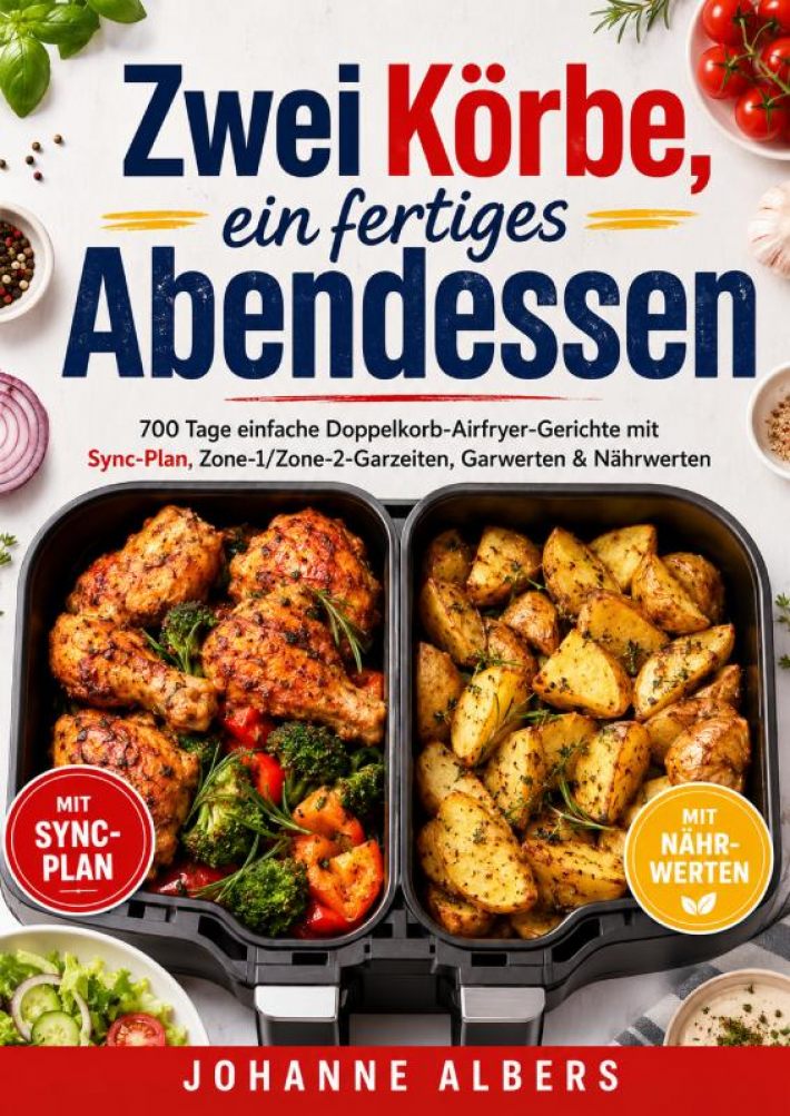 Zwei Körbe, ein fertiges Abendessen Zwei Körbe, ein fertiges Abendessen