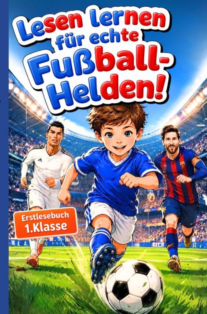 Lesen lernen mit Fußball-Helden: Erstlesebuch 1. Klasse mit Silben Trennung, ideal als Geschenk zur Einschulung für Jungen 6 Jahre, Fussball Geschenke
