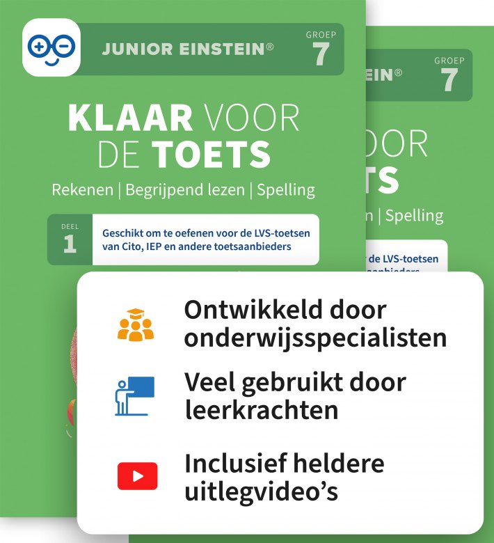 Klaar voor de toets - Groep 7 - SET | Rekenen | Begrijpend lezen | Spelling - Deel 1 en 2