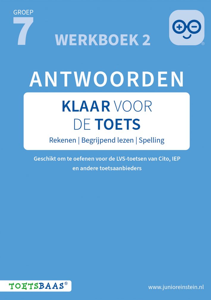 Klaar voor de toets - Antwoordenboek 2 | Groep 7 + Online video-uitleg
