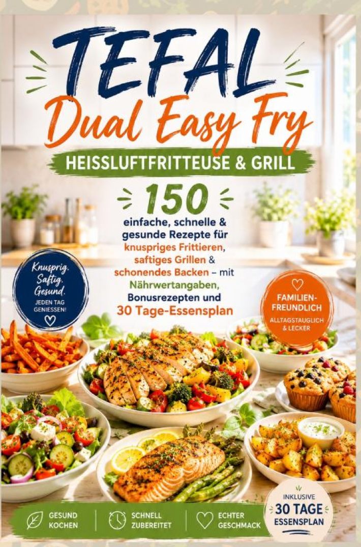 Tefal Dual Easy Fry – Heißluftfritteuse & Grill 150 einfache, schnelle & gesunde Rezepte für knuspriges Frittieren, saftiges Grillen &