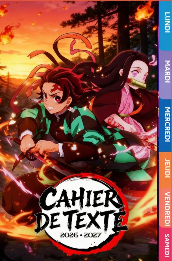 Cahier de Texte 2026 2027 Demon Slayer Cahier de Texte 2026 2027 Demon Slayer