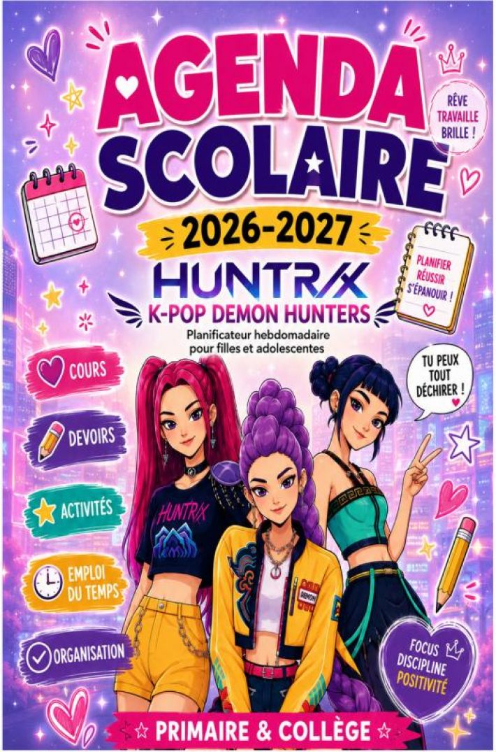 Agenda Scolaire 2026-2027 – KPop Demon Hunters Agenda Scolaire 2026-2027 – KPop Demon Hunters