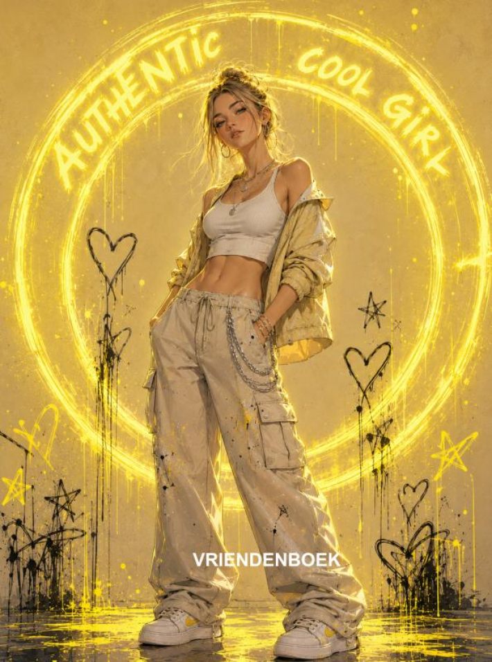 Authentic cool girl - VRIENDENBOEK (Nederlands) - geel Authentic cool girl - VRIENDENBOEK (Nederlands) - geel
