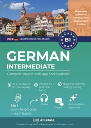 Learn German B1 intermediate. Complete course with app and exercises
