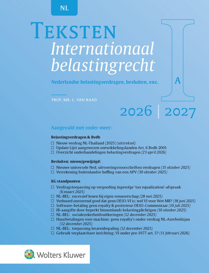 Teksten Internationaal belastingrecht 2026/2027
