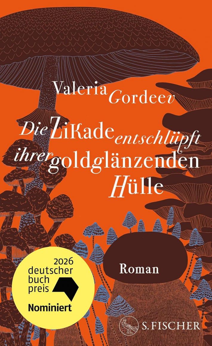 Die Zikade entschlüpft ihrer goldglänzenden Hülle