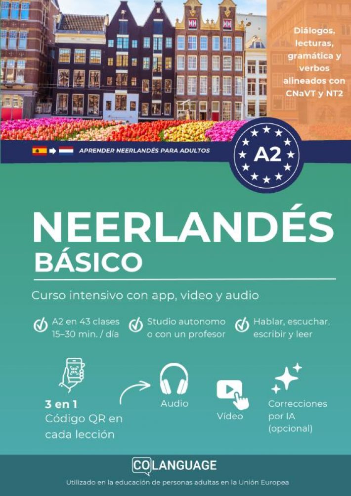 Aprender neerlandés A2 básico: curso intensivo con app, video y audio