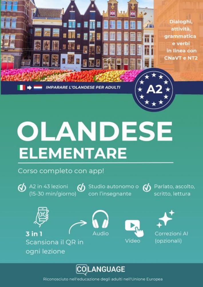 Imparare l'olandese A2 elementare: corso completo con app!