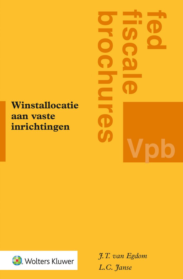 Winstallocatie aan vaste inrichtingen &bullet; Winstallocatie aan vaste inrichtingen