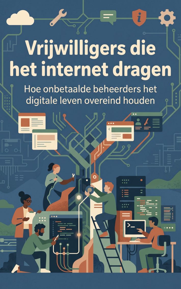 Vrijwilligers die het internet dragen