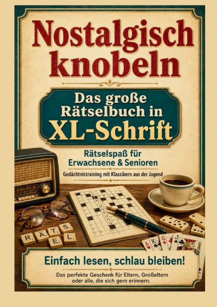 Nostalgisch knobeln – Das große Rätselbuch in XL-Schrift: Rätselspaß für Erwachsene & Senioren: Gedächtnistraining mit Klassikern aus der Jugend