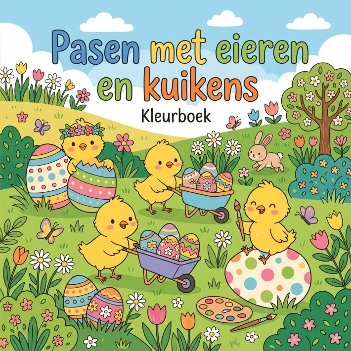 Pasen met eieren en kuikens
