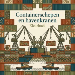Containerschepen en havenkranen