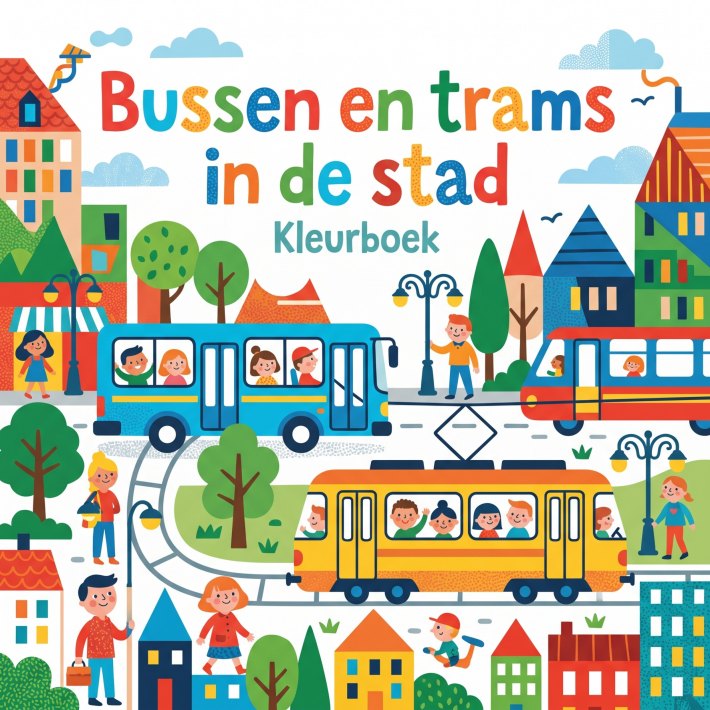 Bussen en trams in de stad