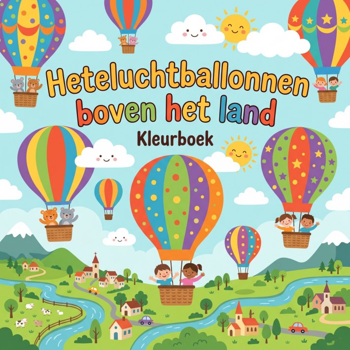 Heteluchtballonnen boven het land
