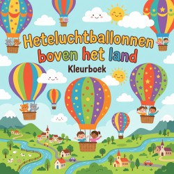 Heteluchtballonnen boven het land