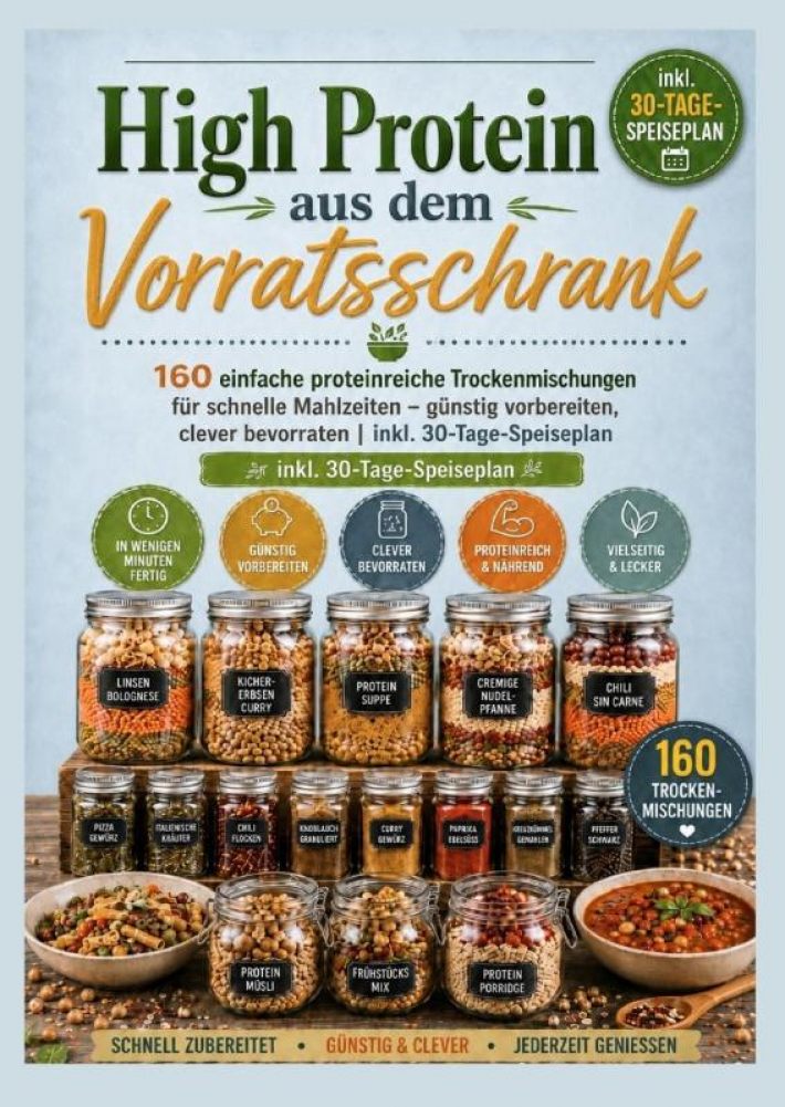 High Protein aus dem Vorratsschrank: 160 einfache proteinreiche Trockenmischungen für schnelle Mahlzeiten – günstig vorbereiten, clever bevorraten High Protein aus dem Vorratsschrank: 160 einfache proteinreiche Trockenmischungen für schnelle Mahlzeiten – günstig vorbereiten, clever bevorraten