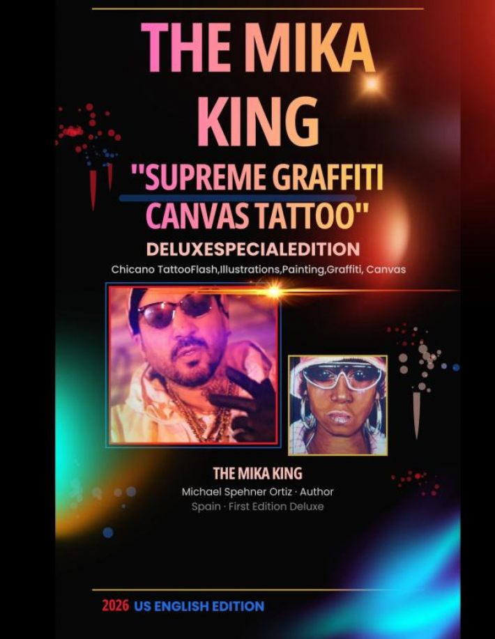 The Mika King — Supreme Graffiti Canvas Tattoo Deluxe Special Edition Chicano Tattoo Flash, Illustrations, Painting, Graffiti, Canvas