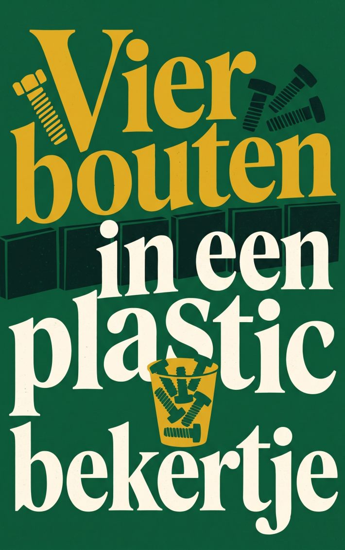 Vier bouten in een plastic bekertje